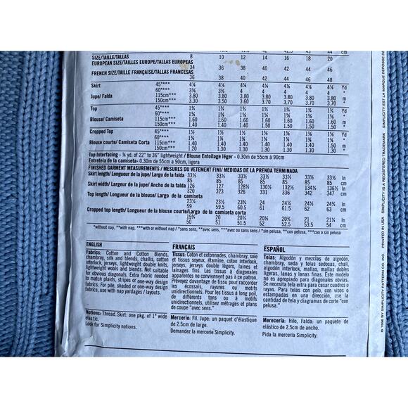 Simplicity 7141 Sewing pattern maxi skirt pullover top size 6-16 - Picture 5 of 5